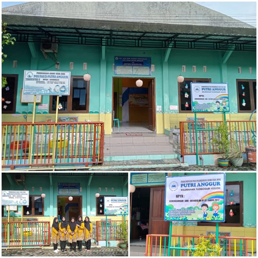 Siswa Pos PAUD Putri Anggur tersenyum bahagia setelah belajar - PAUD terbaik di Semarang Timur